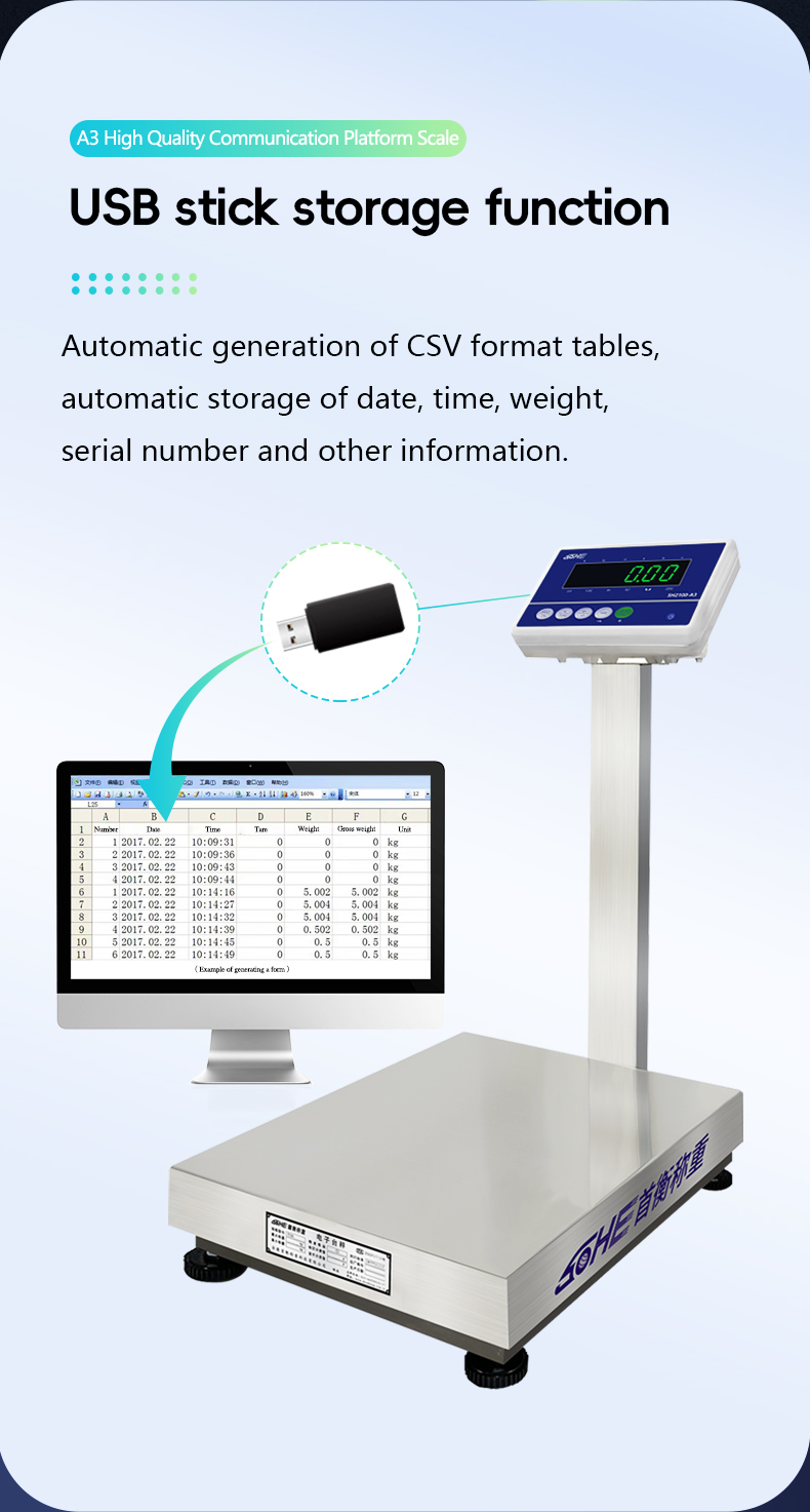 Weighting Function Industrial Weighing Scale 60cm by 80cm with Square Upright Pole