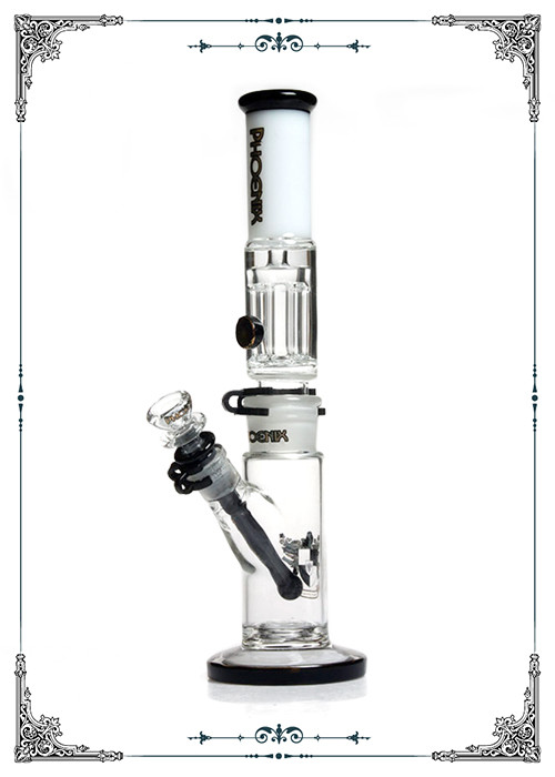 Borosilicate Glass Reinforced 8 Arm Pillar Perc Glass Bong With Freezable Coil