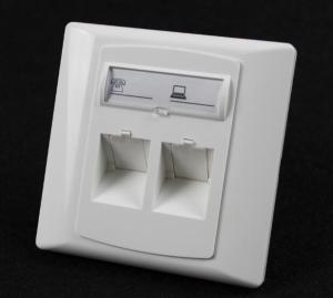  Germany Type 86*86 45 Degree Wall Mount Socket Double Port Face Plate With Shuttle Manufactures
