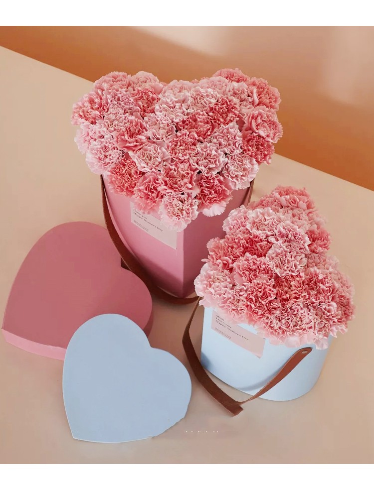 Luxury Pink Black Cardboard Paper Rose Packaging Heart Shape Tube Gift Box with Lid