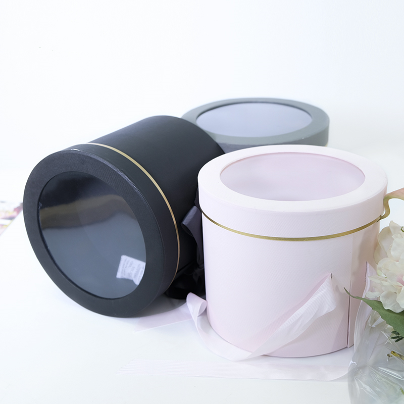 Double Layer Rotating PVC Round Flower Box Eternal Rose Gift Packaging