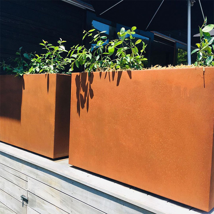 Garden Decoration Corten Steel Planters Box Large Outdoor
