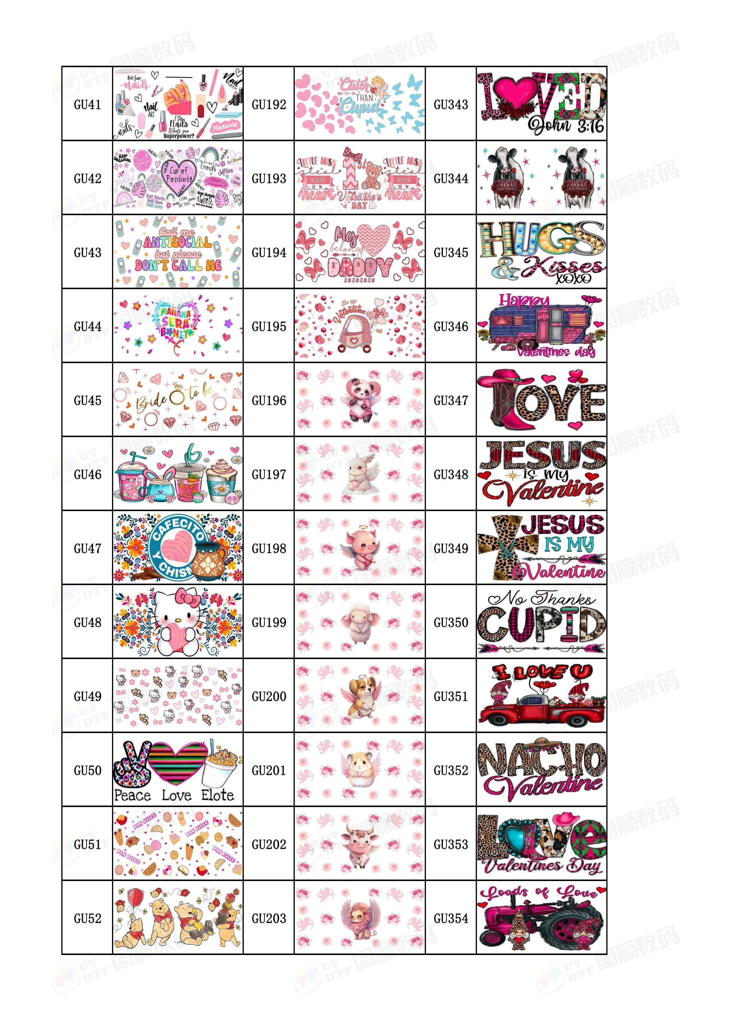 UV Ink AB Film Custom UV Transfer Stickers For Mugs Coffee Tumblers 16oz Libbey Glass Cups