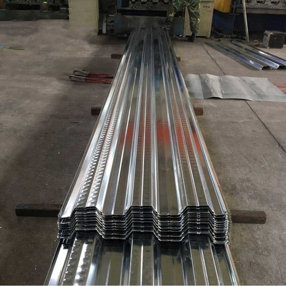angled shaped corrugated plates for floor deck DX52D+Z Galvanized Steel Roofing Sheets
