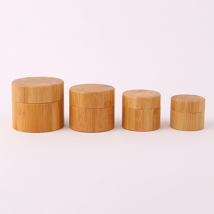 Bamboo Cap Skincare Body Lotion Cosmetic Packaging 30g 50g 100g Glass Empty Container Frosted Cream Jars for Cosmetic