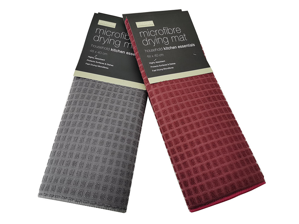 Dish Drying Mat For Kitchen Counter Absorbent Reversible Microfiber Drying Pad