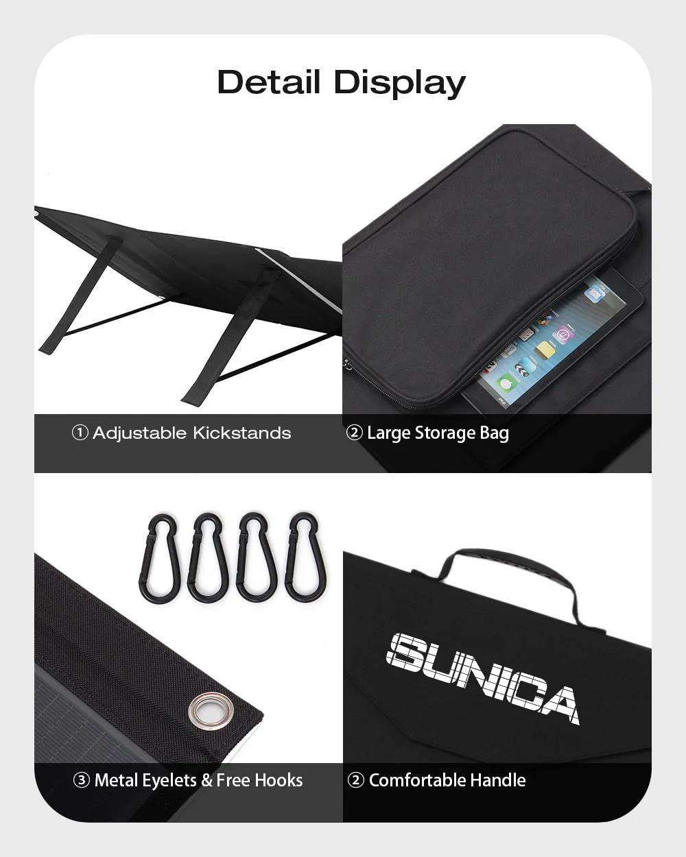Portable Folding Panels Outside Camping 100W 19V Folding Solar Panel