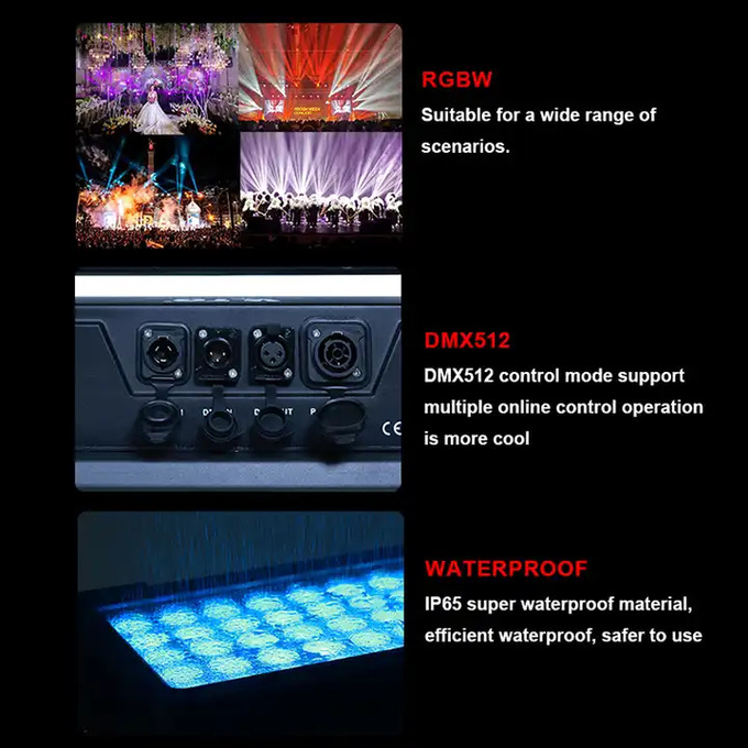 Outdoor 60x12W Rgbw 4 In 1 Led Wall Washer Light IP65 Moving Head Stage Lights Led City Color For Building Bridge
