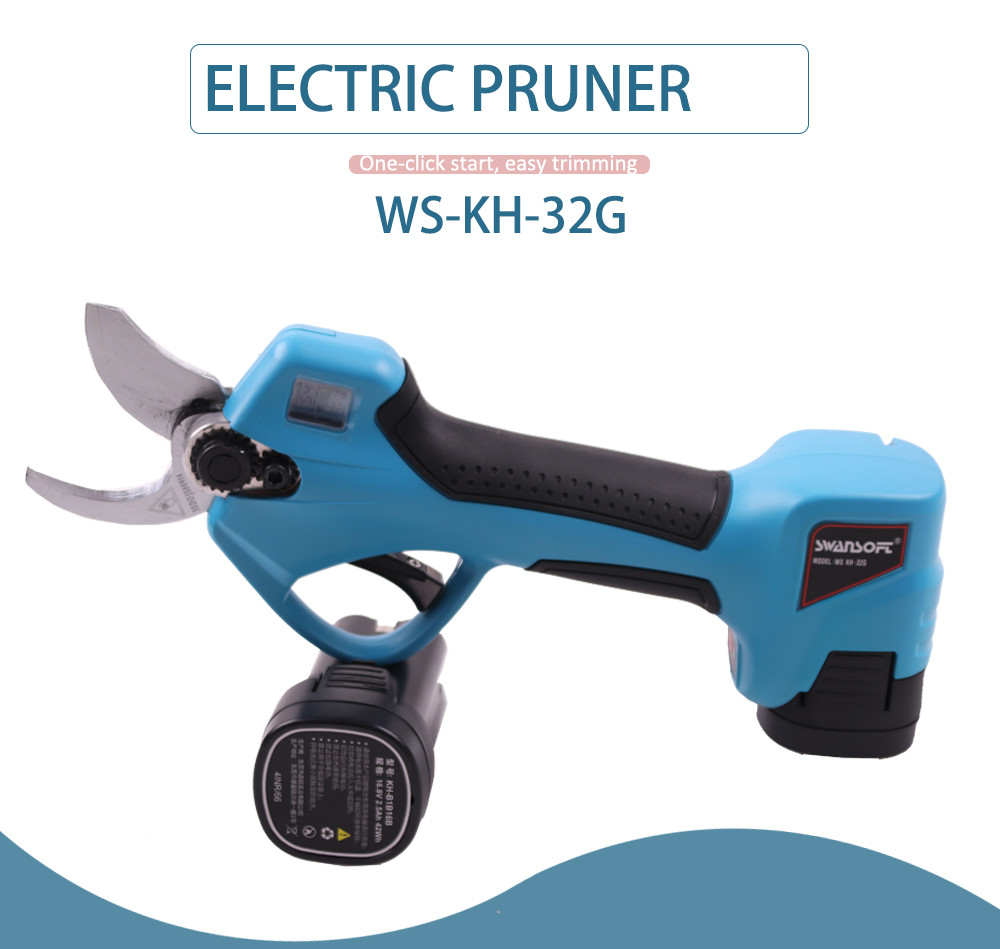 2020 New Type Cordless Electric Pruning Shear with Display Screen Finger Protection