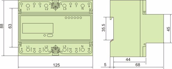 IEC standard LCD And Analog Display Type Single Phase Din Rail Energy Meter