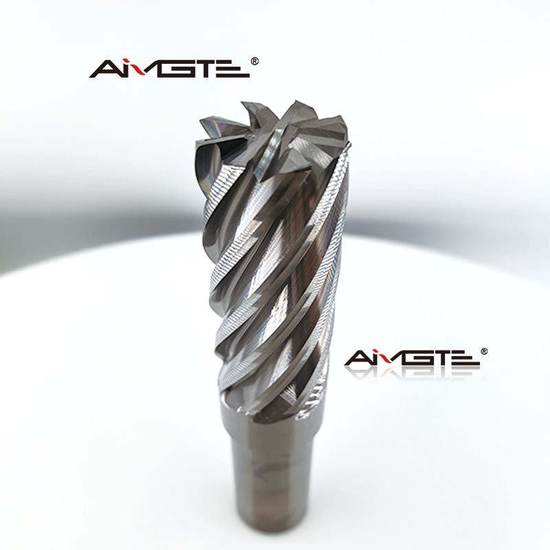 25mm 8 Flute Solid Carbide End Mill for Engine Components Specialized Milling Cutter for Steel Cast Iron HRC55 Hardness TiAlN Coated CNC Machining