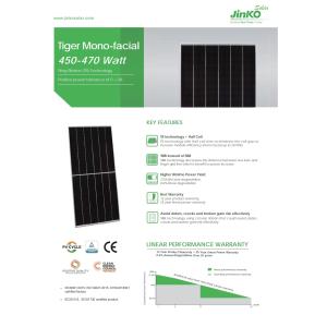 455W B Grade Jinko Bifacial Solar Panel , Off Gride System Two Sided Solar Panels