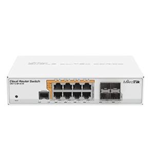 CRS112-8P-4S-IN 8-Port Gigabit Ethernet Smart Switch with PoE-Out and 400MHz CPU