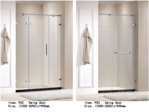 Square Acrylic Tray Corner Shower Enclosures , Three Panels Glass Shower Enclosure