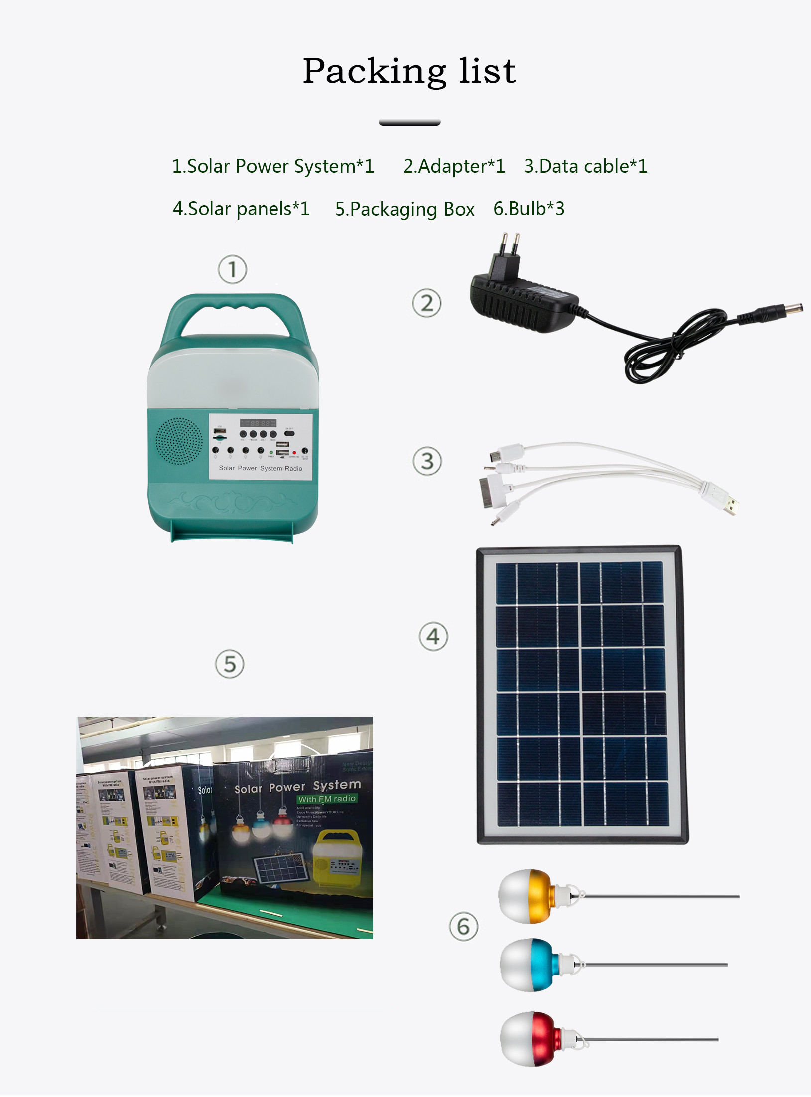 Solar Camping Household Charging Emergency Light With Radio