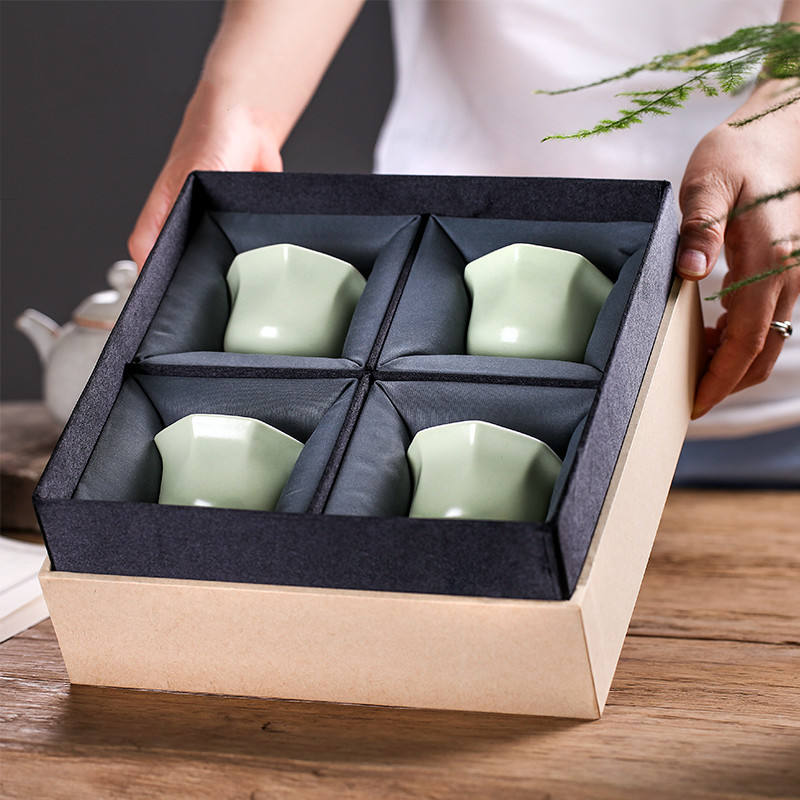 Custom Luxury Rigid Kraft Paper Mug Bowl Storage Vase Saucer Set Box with Logo