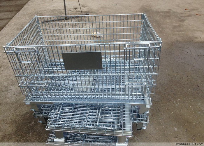 500kg Pallet Stacking SGS Collapsible Wire Mesh Container Customize Warehouse Equipment