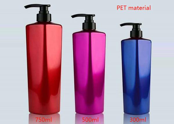 300ml - 750ml PET Empty Shampoo Bottle , Cosmetic Plastic Bottles With Black