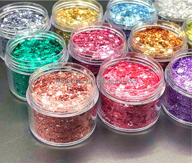 Other Holiday Supplies Bling Metal Chunky Glitter Makeup Cosmetic Glitter Flakes Body Glitter for Eye Shadow Nail Art Plastic