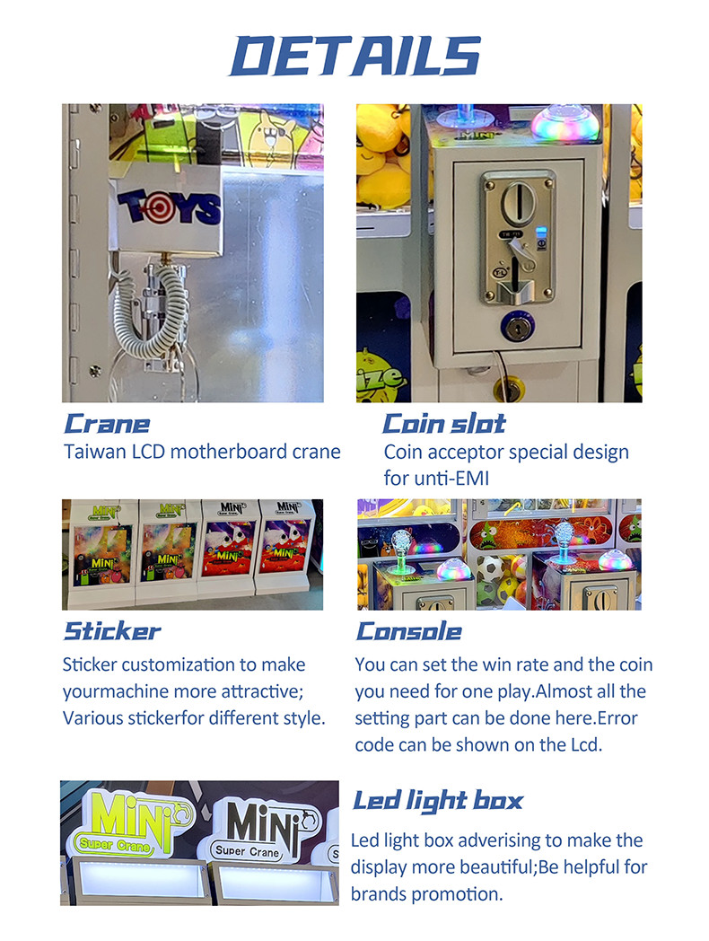 Mini Claw Crane Machine Key Chain Gift Vending Machine With Bill Acceptor Mega Mini Claw Machine