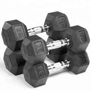 Tough Durable Rubber Coated Hex Dumbbells With Comfortable Handles
