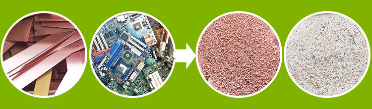 High Copper Purity Waste Circuit Board Recycling Line For Customer Specifications