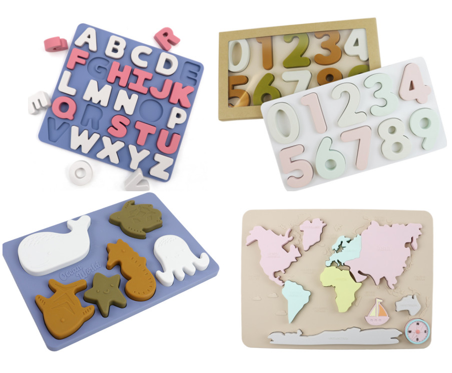 World Map Continents And Ocean Silicone Puzzle Baby Gift Montessori Educational