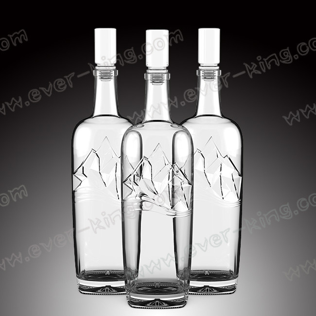 ODM Transparent 750ml Glass Liquor Bottles With Glass Top