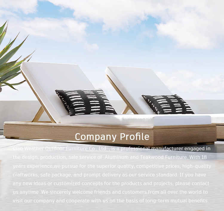 Modern Outdoor Furniture Beach Wood Sun Lounger Perfect for Hotel Patio Pool Chaise Lounge
