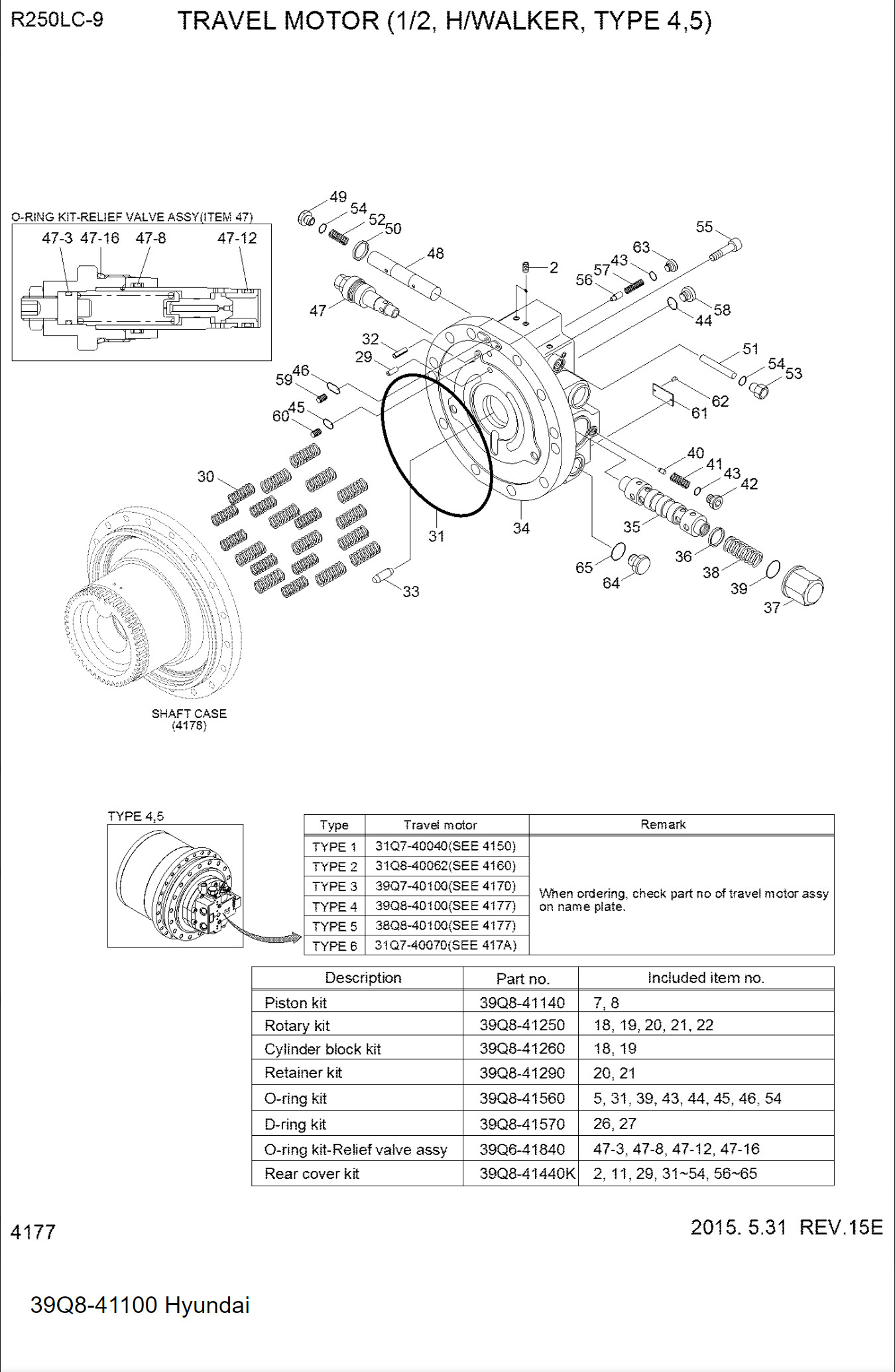 Hydraulic R300LC-9S Travel Motor Assy For R350VS Excavator Final Device