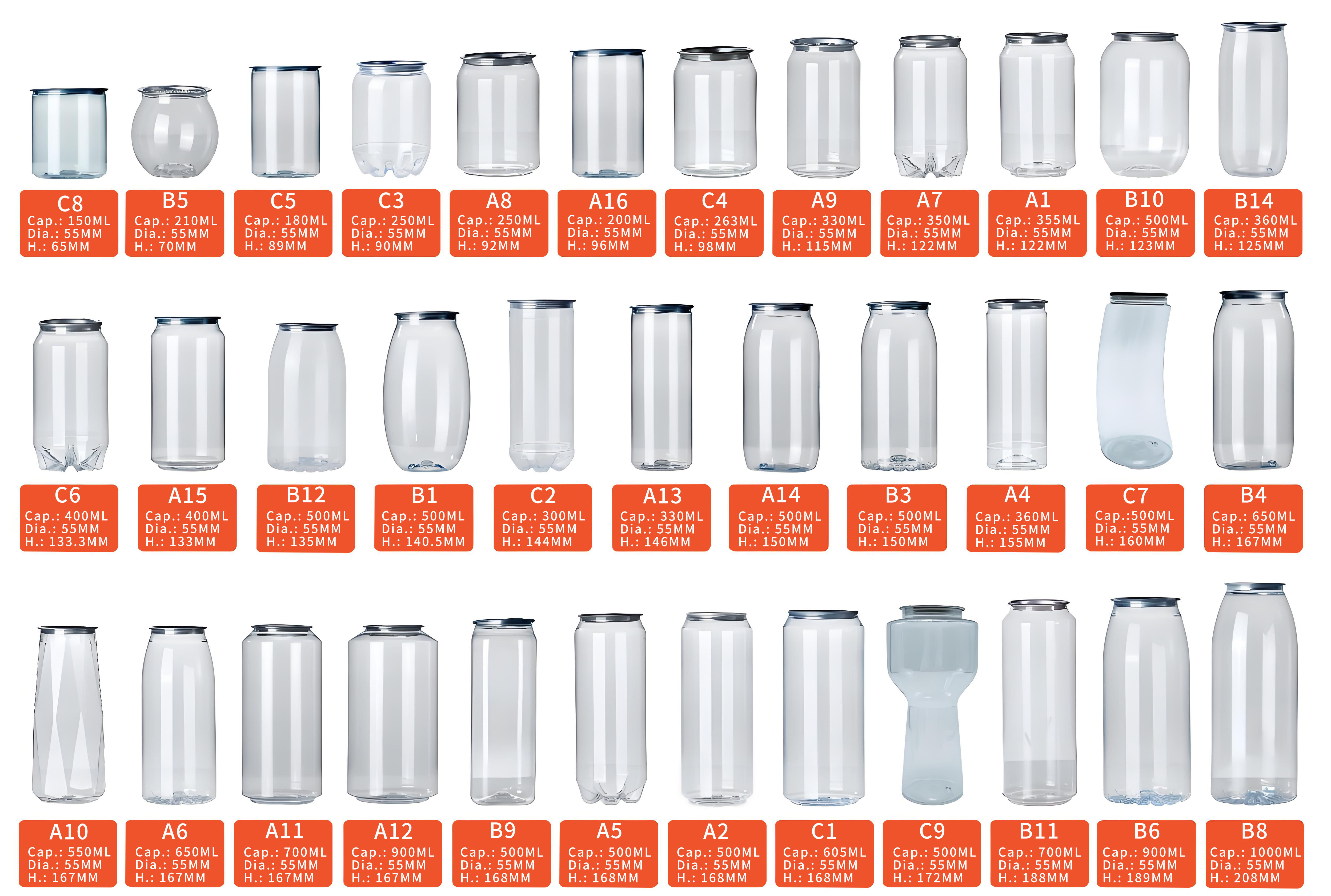700ml Food Grade PET Plastic Beverage Bottles With Aluminum Easy Open Lid