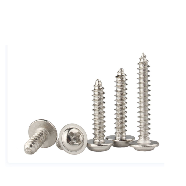 Metric Zinc Plated Cross Recessed Button Head Socket Self-Tapping Screws Flat Collar Fine Thread