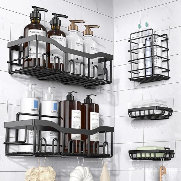 No Drilling Large Capacity Rustproof Stainless Steel Bathroom Organizer Bathroom