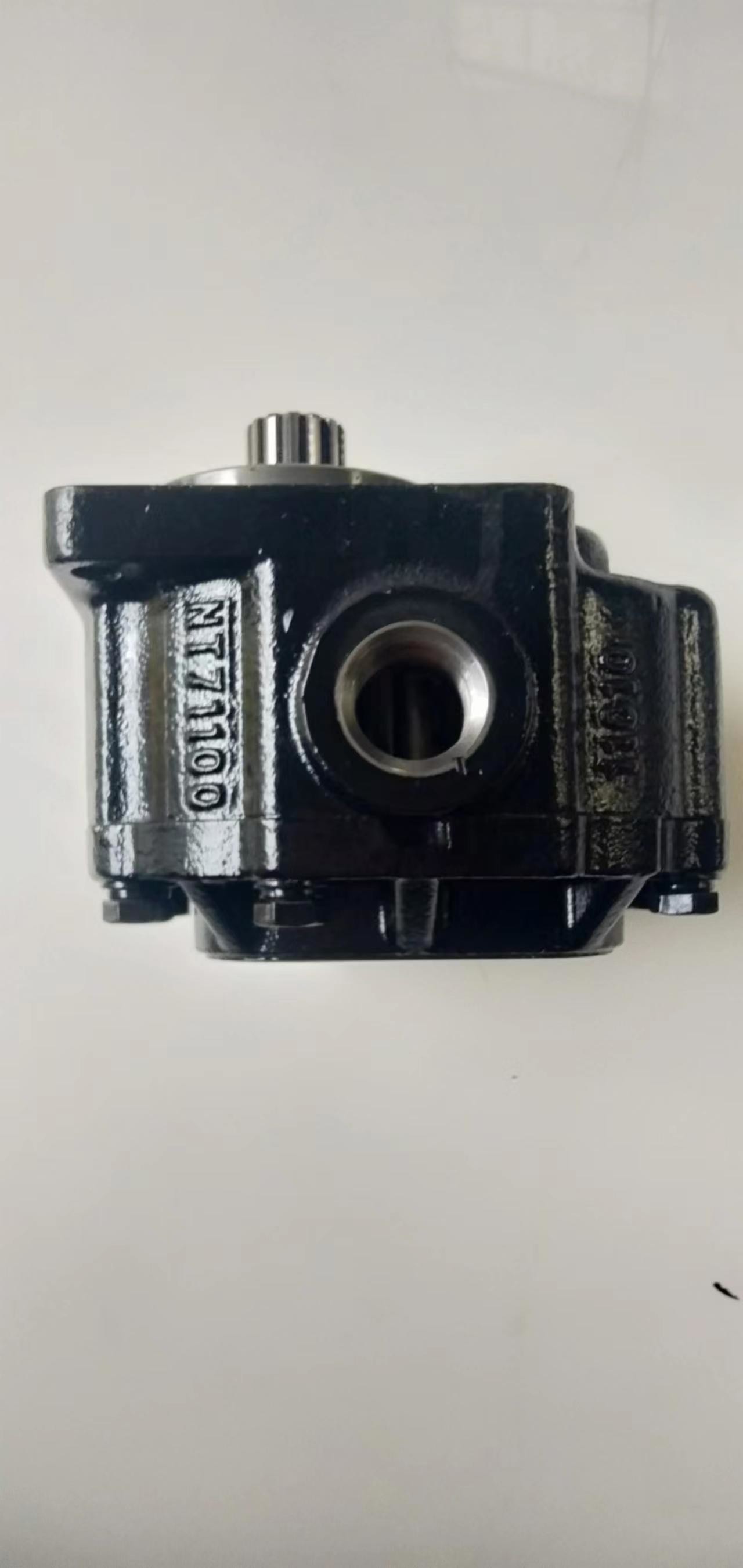 NT 1161071100 Gear Pump / Dump Truck Bulldozer Pump in & out oil ports same sizes black