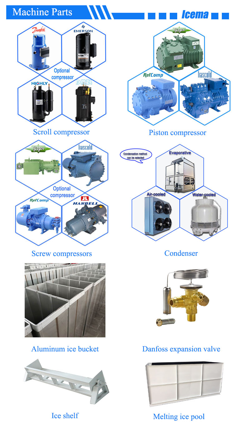 1T 2T 3T Brine Refrigeration Block Ice Machine 5T 6T 8T 10T