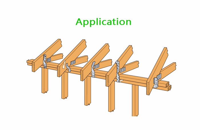 Standard Yellow Bending Structural Lumber Connector Mount Brackets Steel Wood Frame Joist Strap