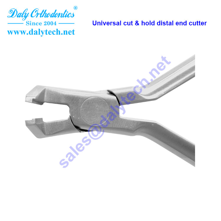 Distal end cutter and safety hold pliers of orthodontic devices from dental supplies