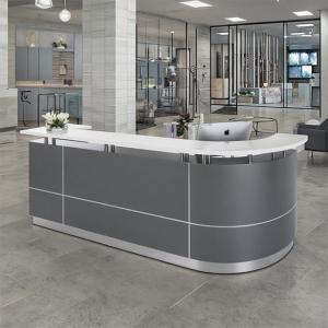 Artificial Stone Countertop, Front Desk Painting Process, Curved Reception Desk,