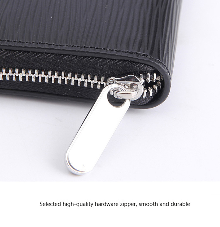 Multi-Function Passport Card Holder Genuine Leather Zipper Long Wallet for Men and Women