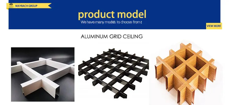 Open Cell Metal Grille Ceiling Customized Aluminium Suspended Ceiling Grid