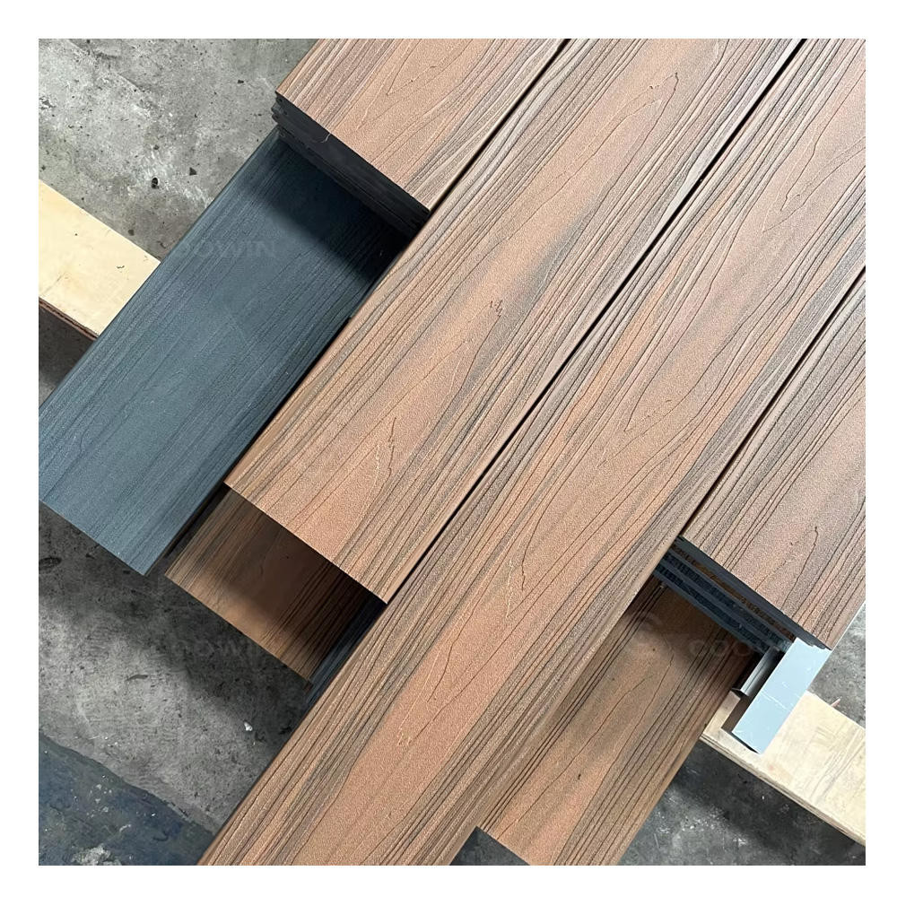 European Co-Extrusion Waterproof Deck Floor WPC Hollow Decking Composite Decking Outdoor Use Brushed Wood Plastic Composite