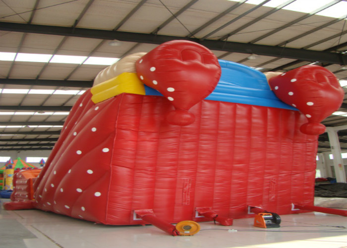Big clown cartoon inflatable slide - inflatable long slide with arch