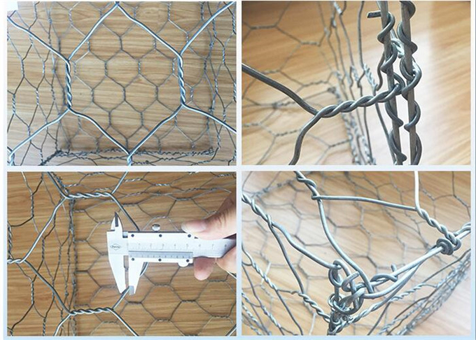 Zinc Coated Metal Stone Cage Box Gabion basket 60*80mm For Retaining Wall