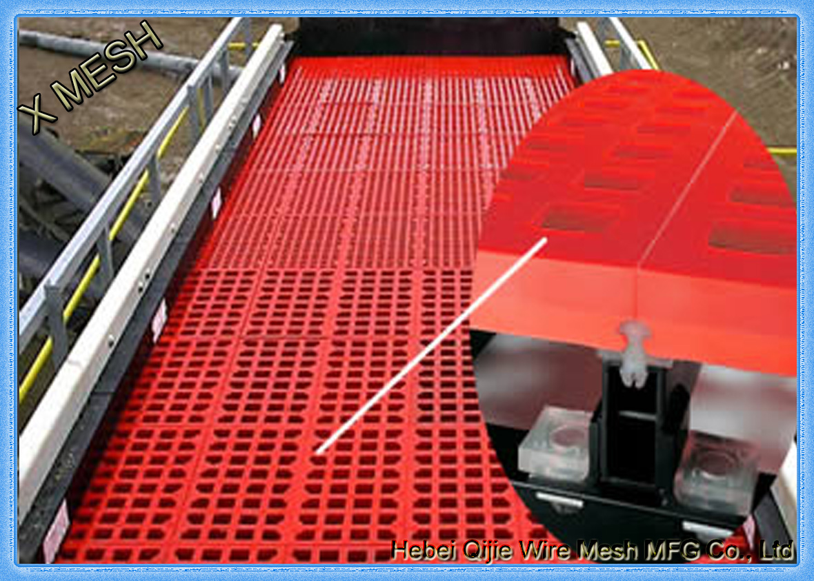Mosaic connection type of polyurethane vibrating screen mesh.