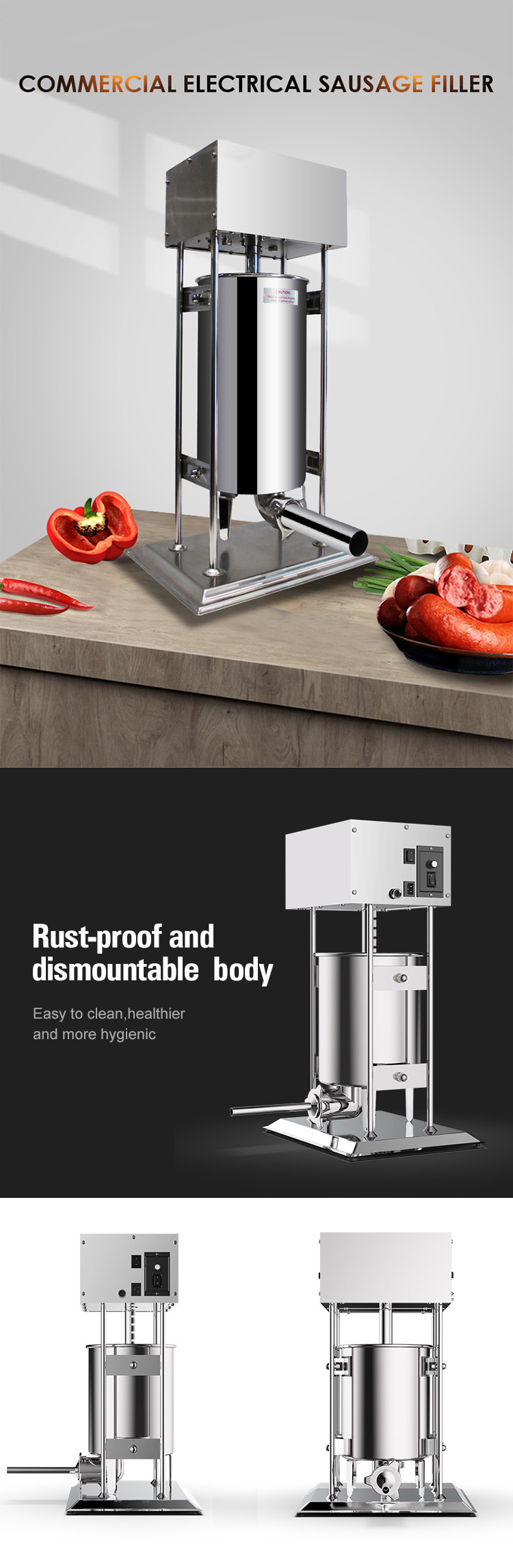 Full Automatic Electric Enema Machine Pneumatic Sausage Filling Machine