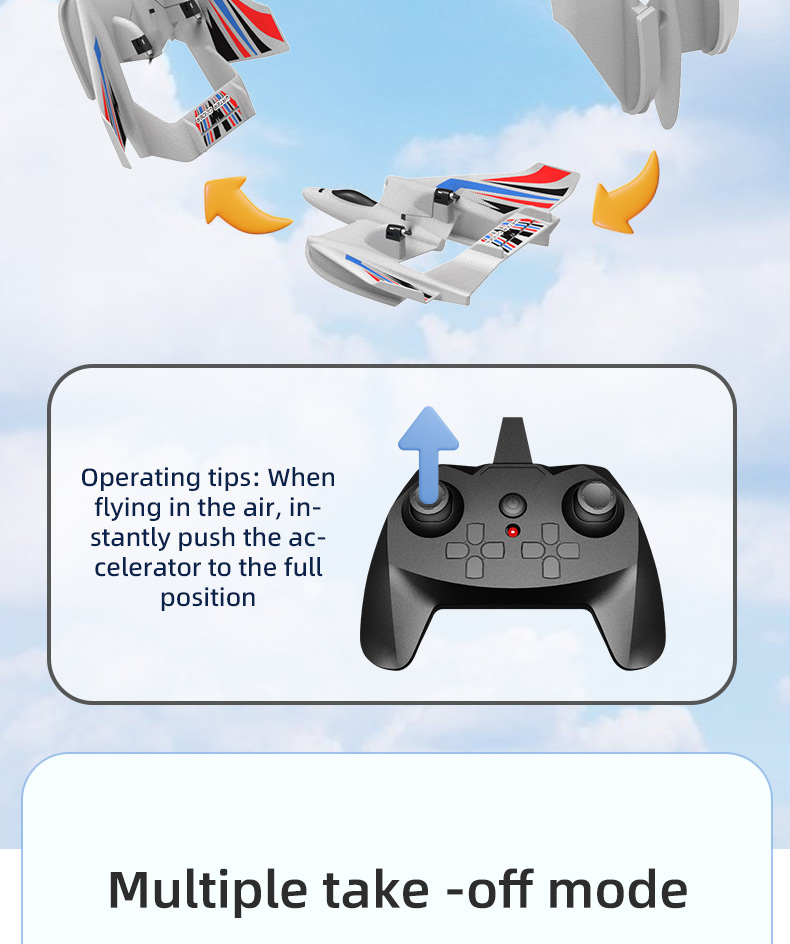 2 Channels Epp Foam Rc Hydroplane Remote Control Toy For Kids Age Range 5 to 7 Years Electric Power Source Amphibious