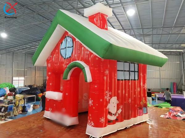 Manufacturer Inflatable Christmas House Outdoor Holiday Decoration With LED
