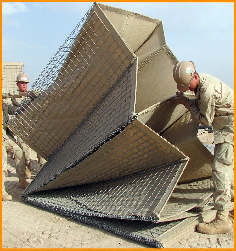 Hesco bastion wall, defence sand wall hesco barrier for military