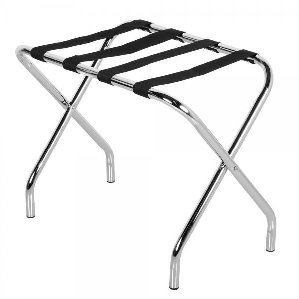 Quality Chrome Folding Metal Tubular Luggage Case Hotel Display Stand for sale