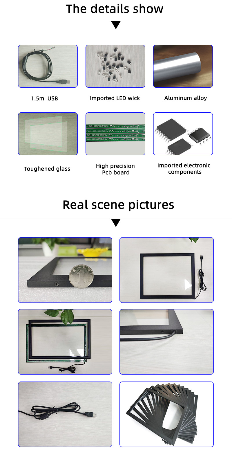 18.5 Inch IR Touch Screen Panel Overlay Kits Multi Points For Monitor